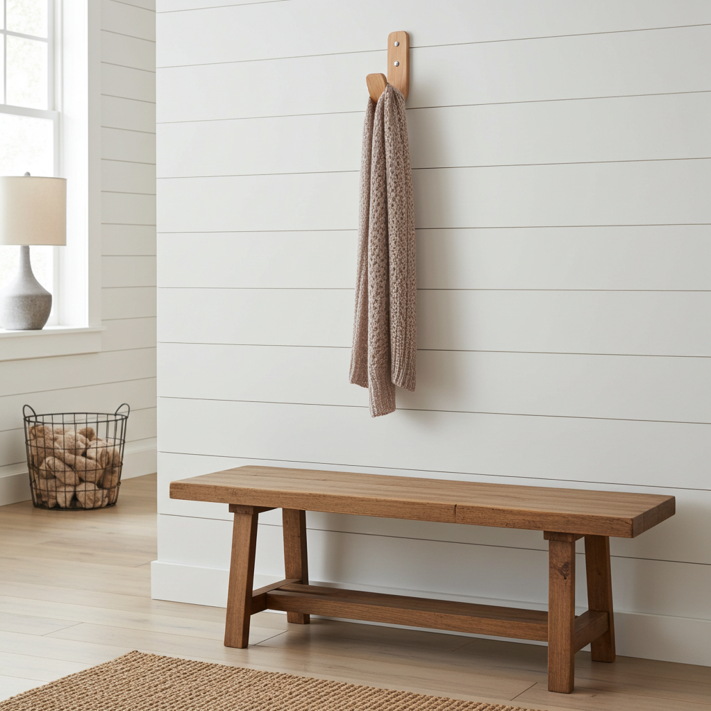 Curved Wall Hook | Solid Oak | Single