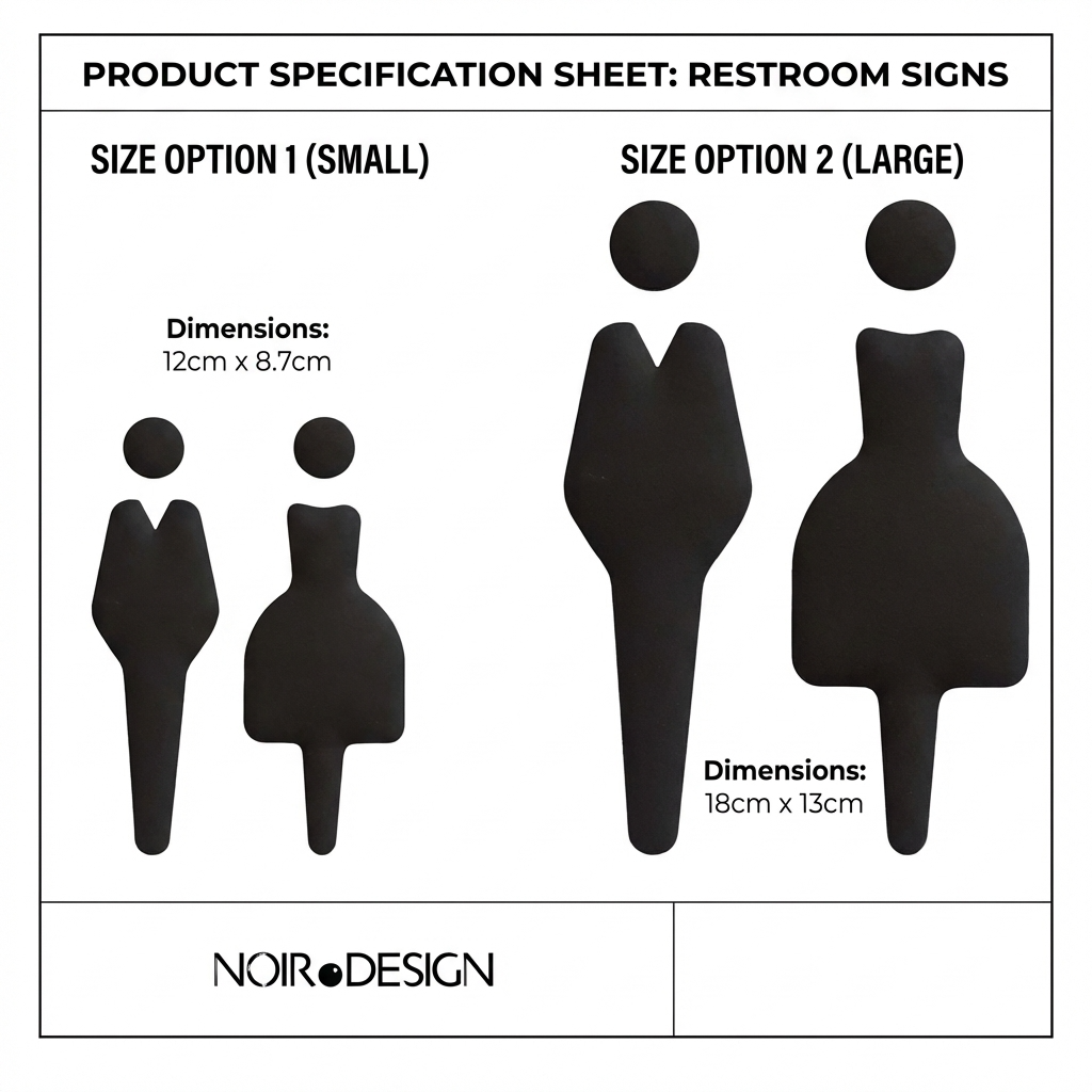 Male & Female Toilet Sign | Black Stone Acrylic | Waterproof