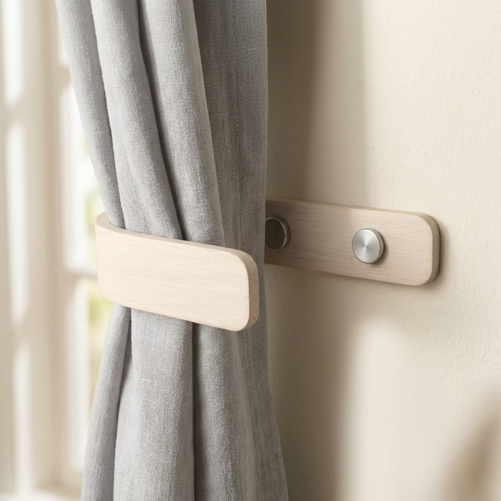 Designer White Curtain Holdbacks | Black | Pack of 2