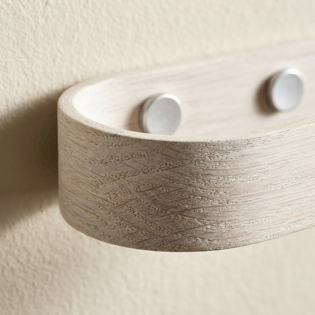 solid oak white curtain holders