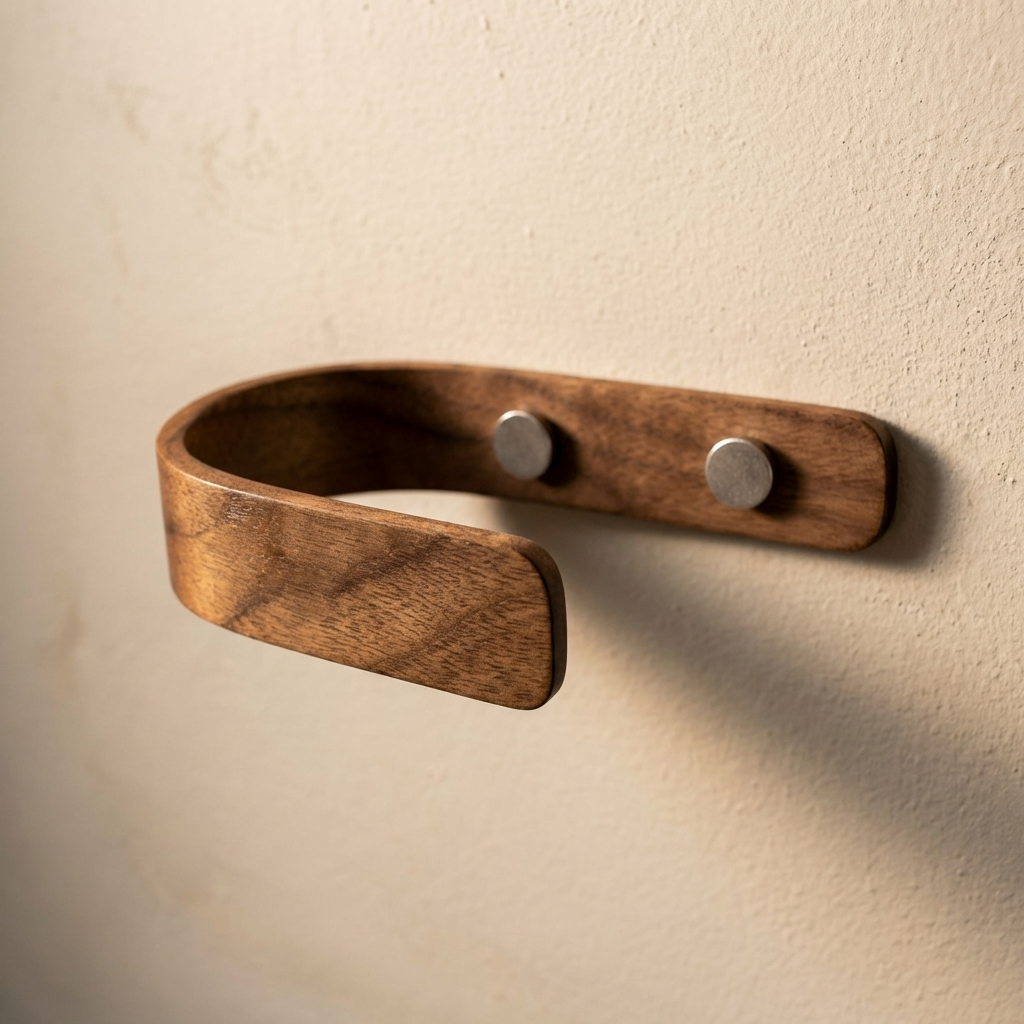 dark wood walnut curtain tie backs
