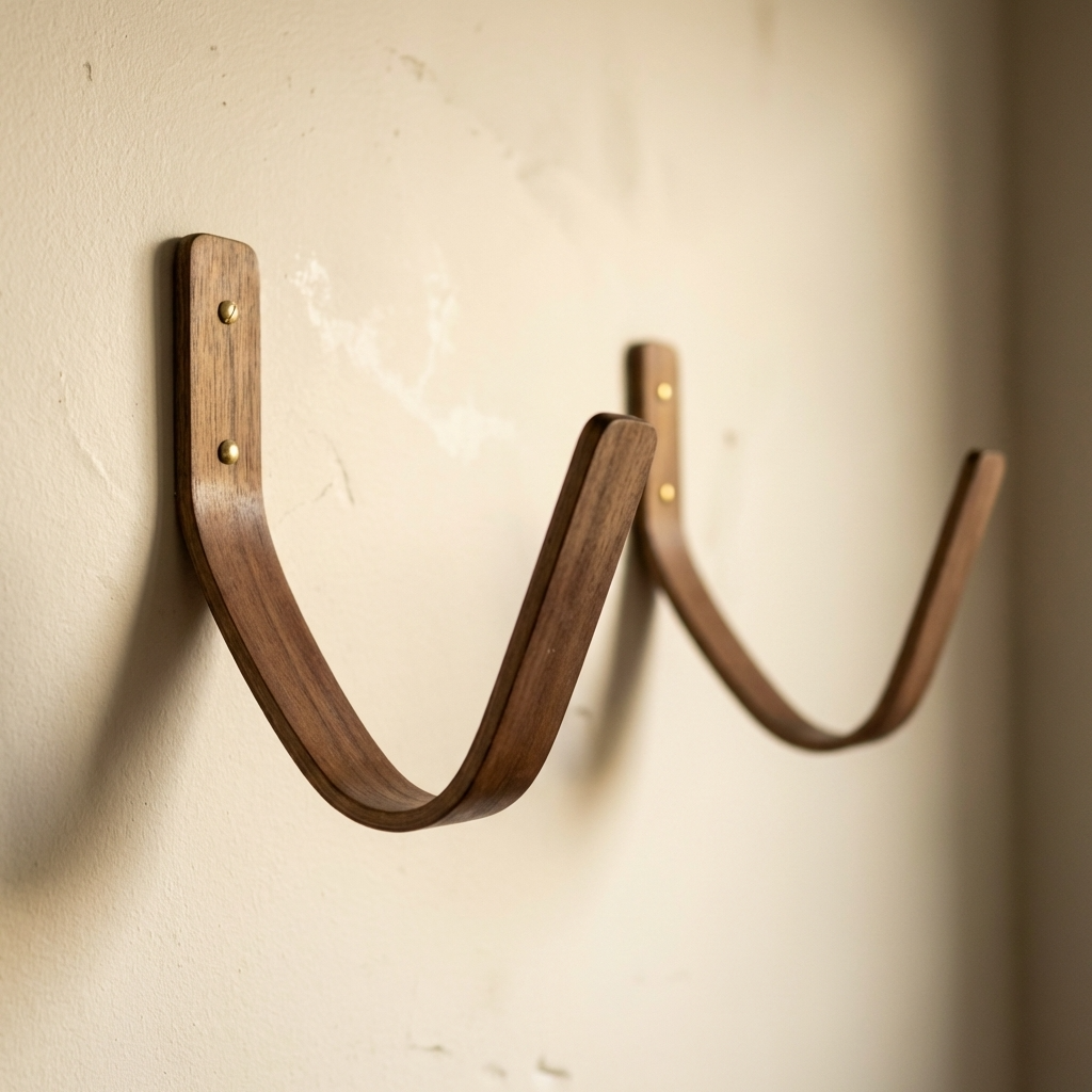 luxury walnut surfboard wall rack for home or studio display