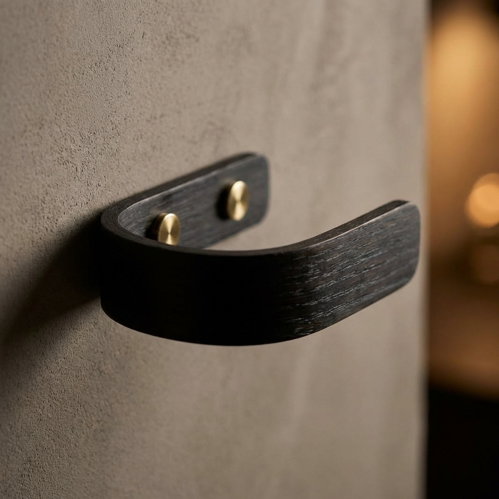 luxury black oak curtain holdbacks