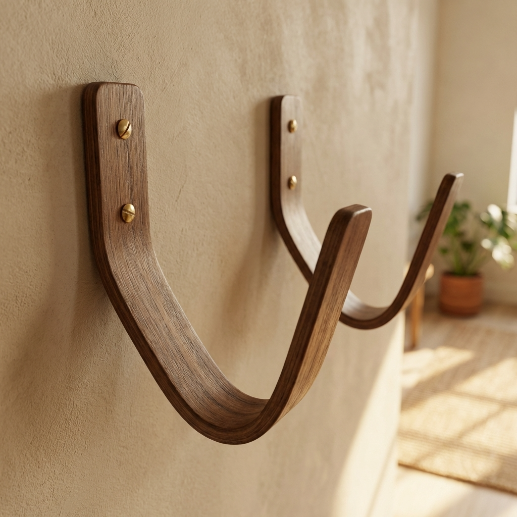 premium walnut surfboard holder for stylish wall storage solution