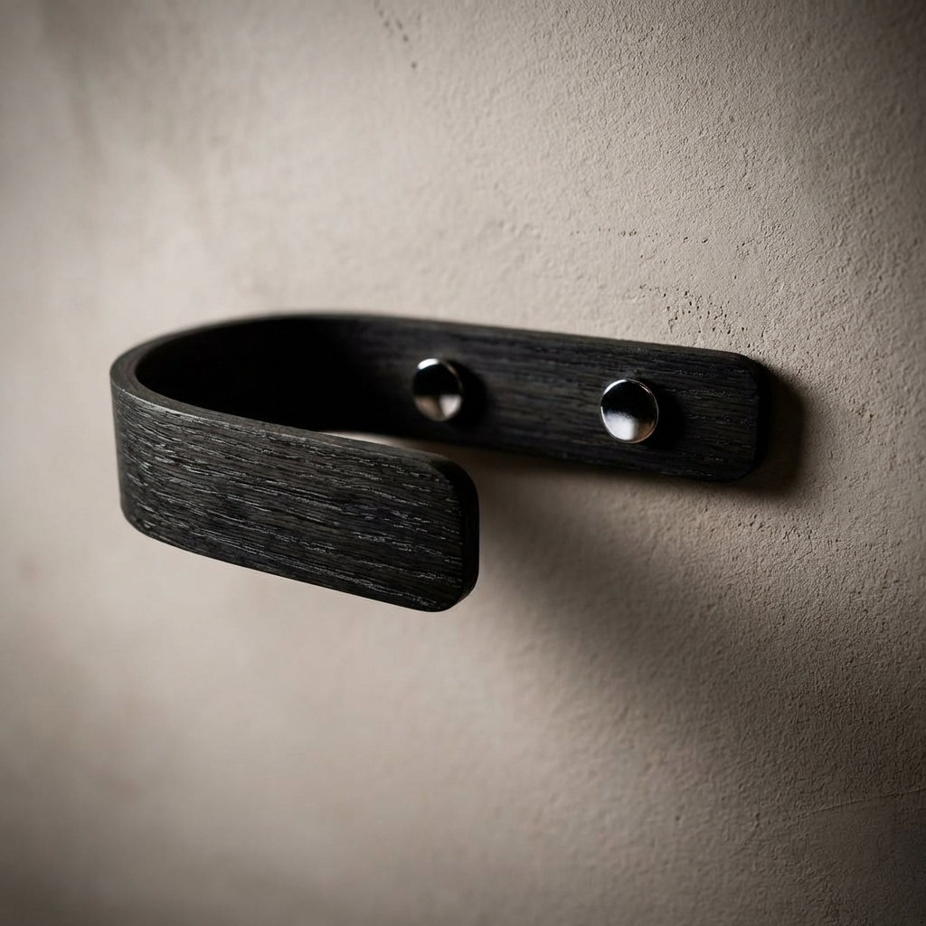 matte black solid oak curtain tie backs