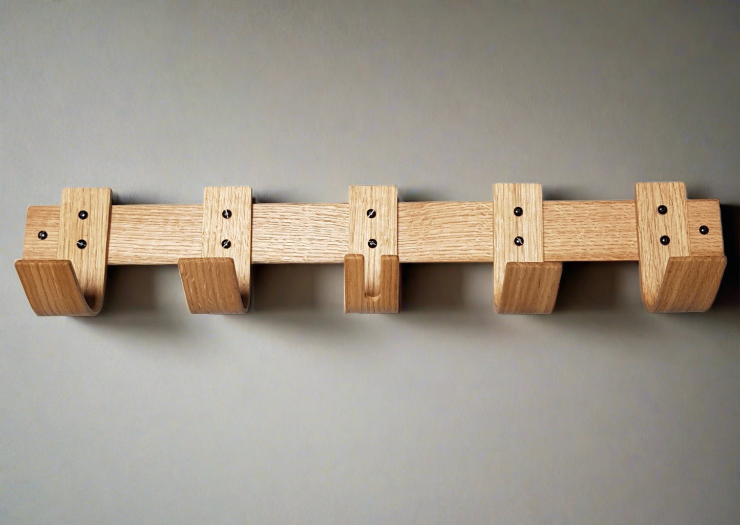 Summer Breeze Coat Rack with Oak Hooks and Key - NOIR.DESIGN