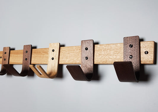 Sunrise Coat Rack With Walnut Hooks and Oak Key - NOIR.DESIGN