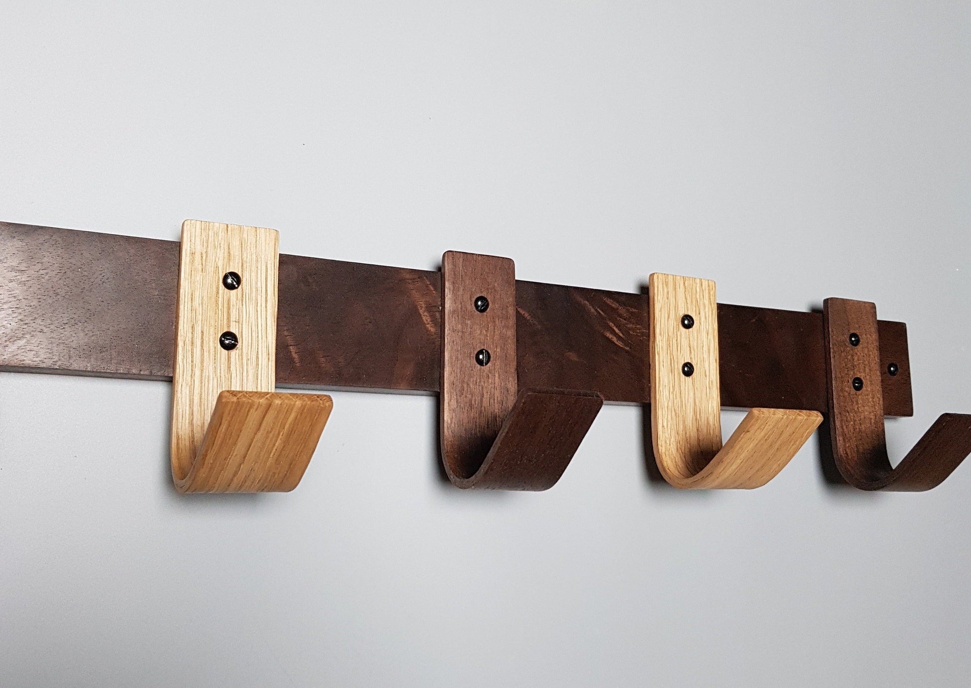 Late Morning Coat Rack with Walnut and Oak Hooks - NOIR.DESIGN