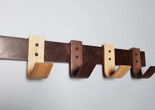 Late Morning Coat Rack with Walnut and Oak Hooks - NOIR.DESIGN