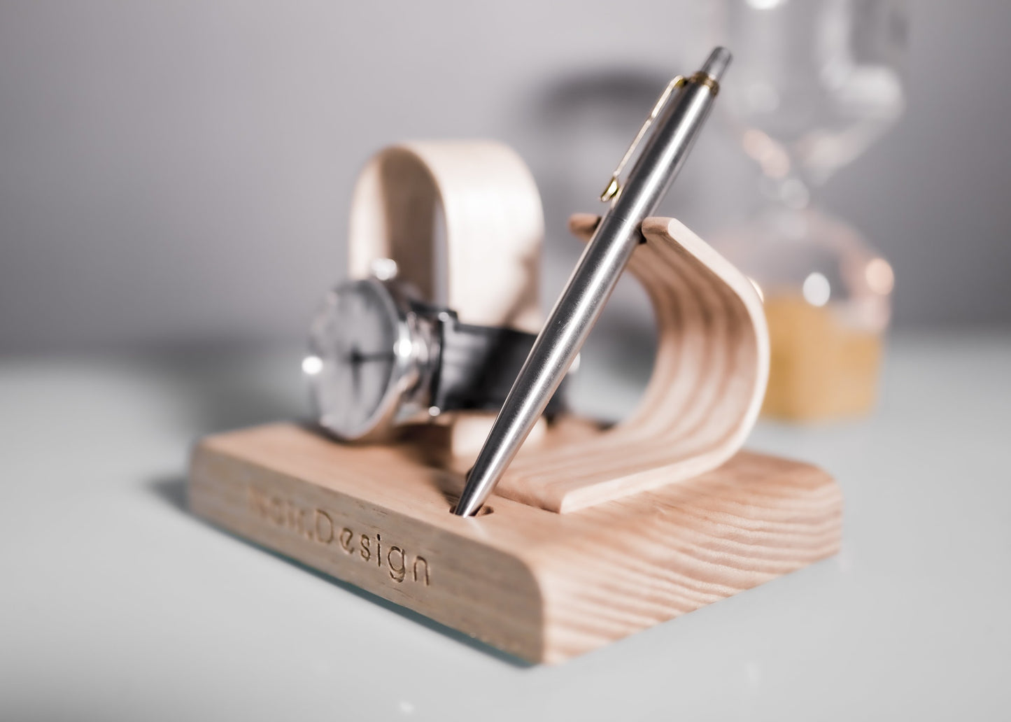 Watch and Pen Stand Display - Oak