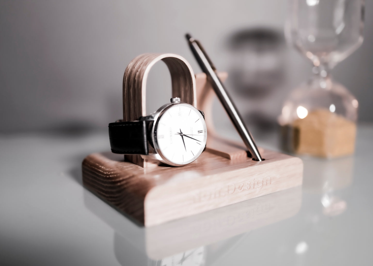 Personlised Watch stand and pen stand by noir.design