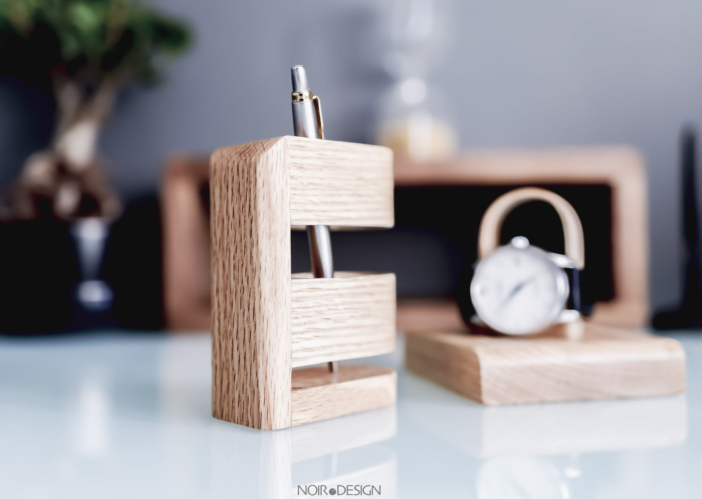 Swiss | Luxury Desk Pen Pot Storage - Oak