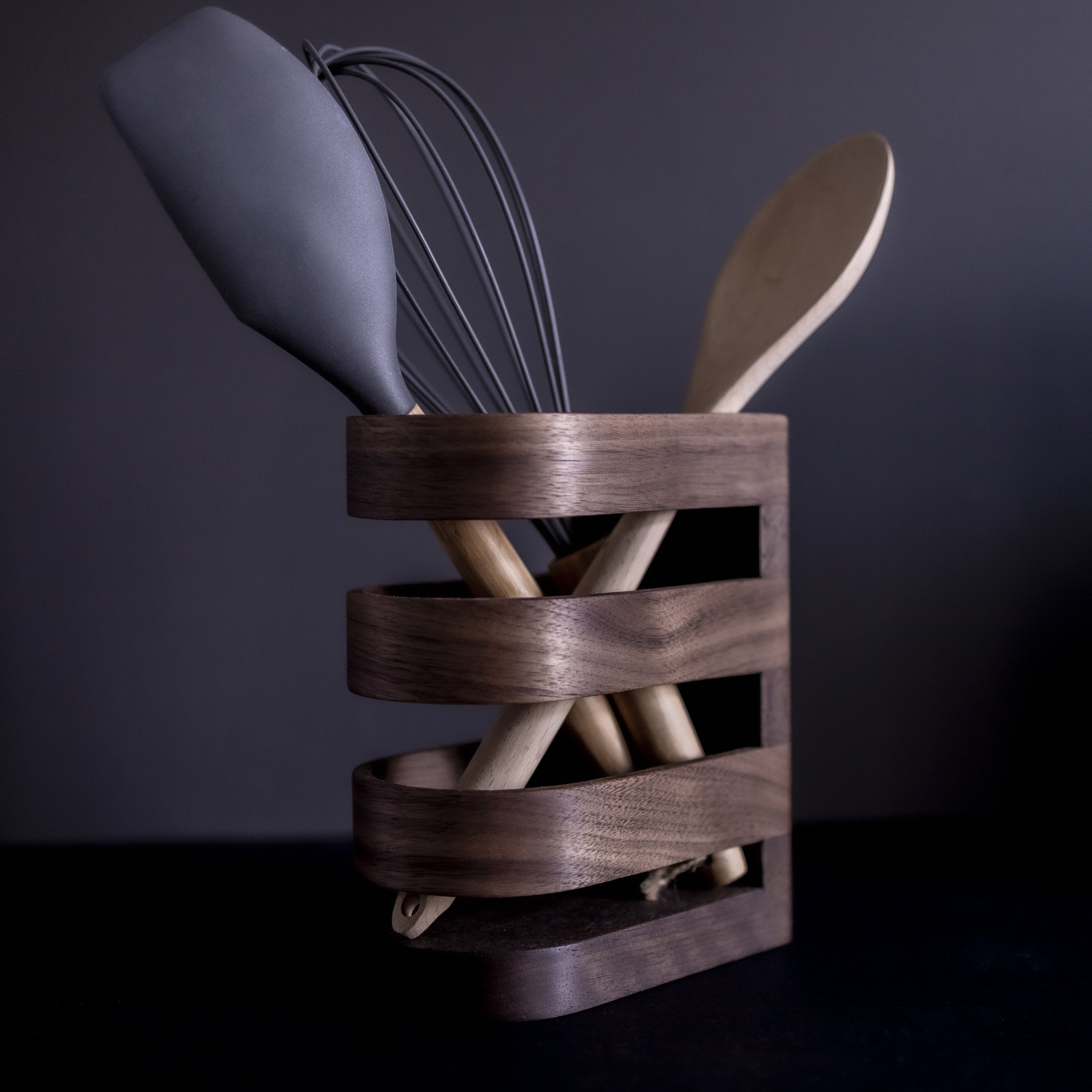 Luxury Walnut Utensil Pot Holder