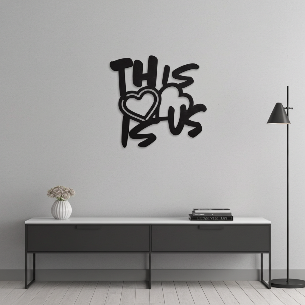 'This Is Us' Black Family Wall Sign