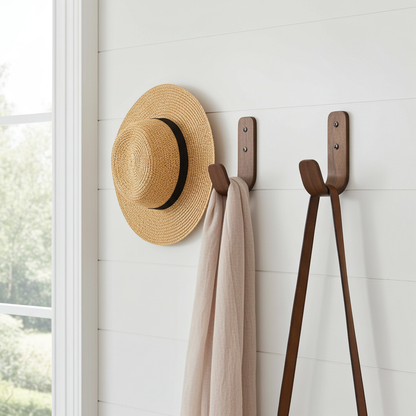 Curved Hardwood Wall Hooks  - Walnut