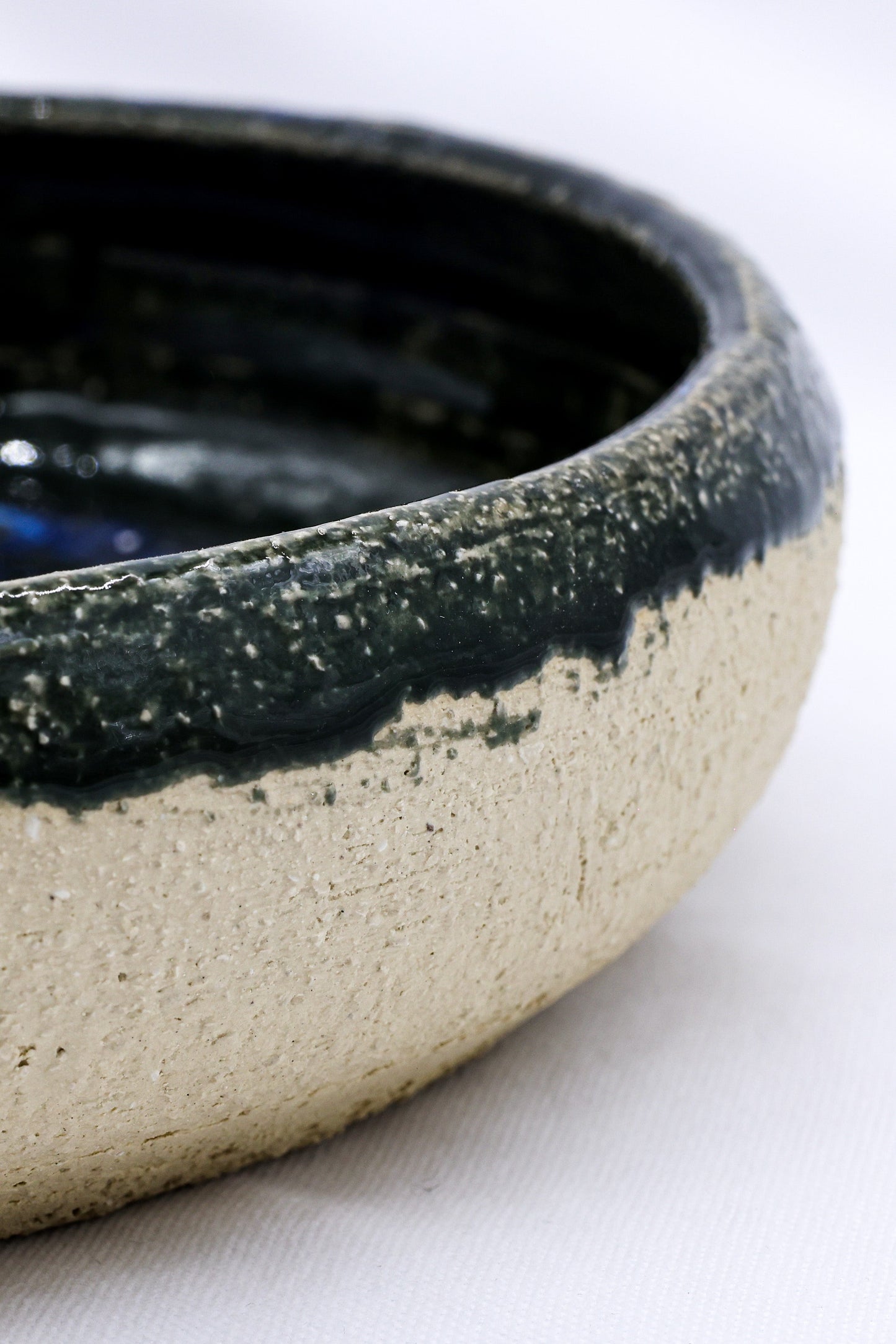 10 inch Cerulean Coast Mist Handmade Milled Stoneware Large Ceramic Plate