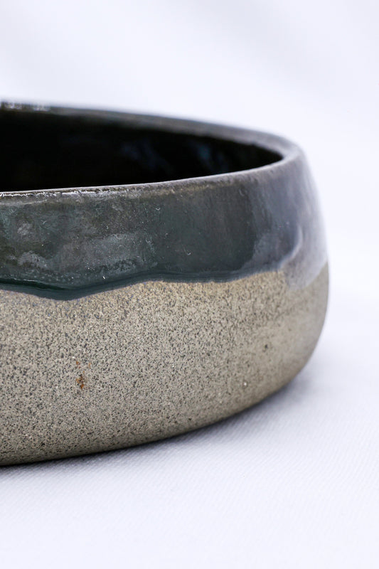 10 inch Midnight Cave Waters Handmade Smokey Grey Stoneware Large Ceramic Plate