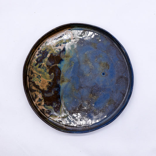 23 cm Oceanis Smoked Grey Large Stoneware Handmade Ceramic Dinner Plate