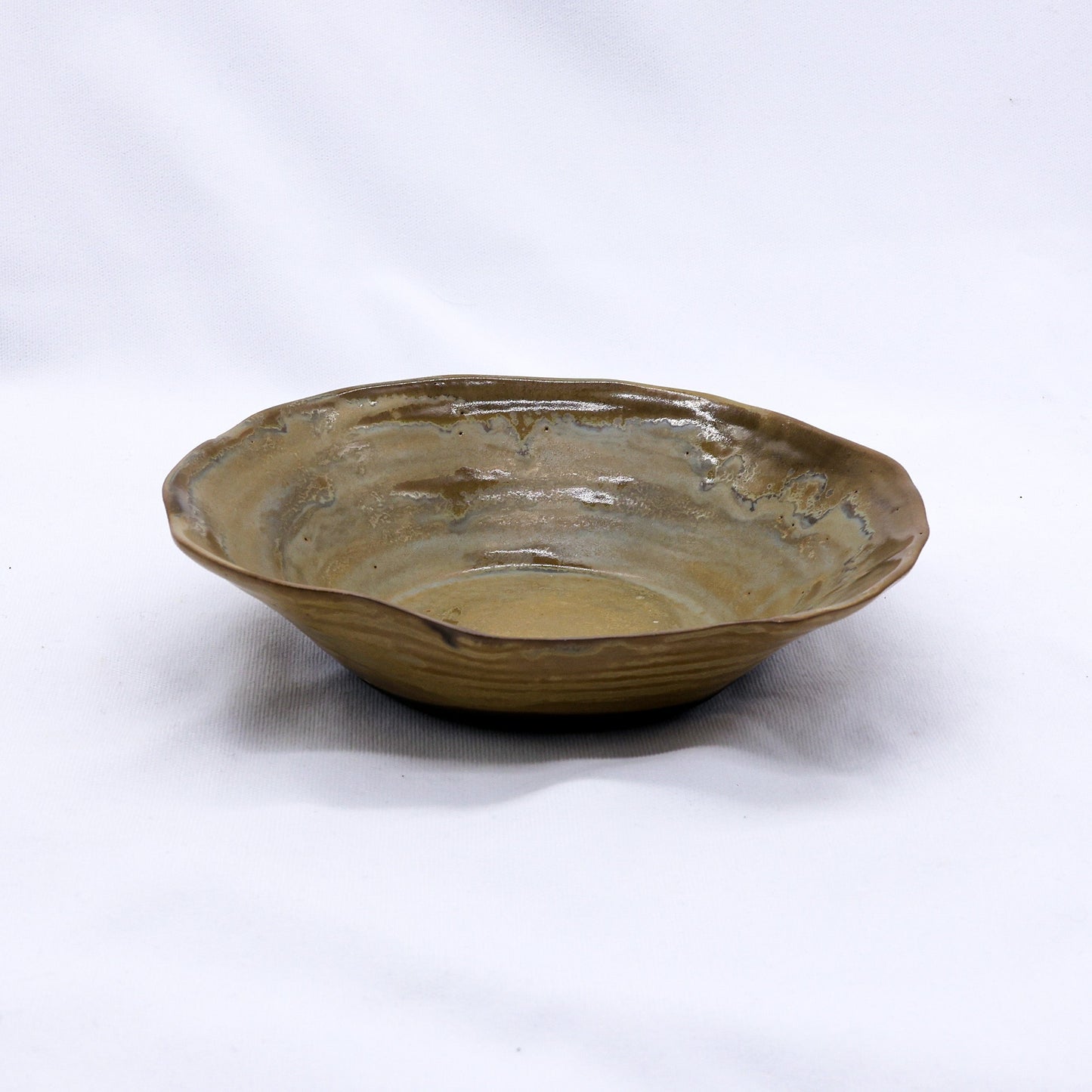 Bronze Olive Drift Lava Handmade Ceramic Stoneware Plate