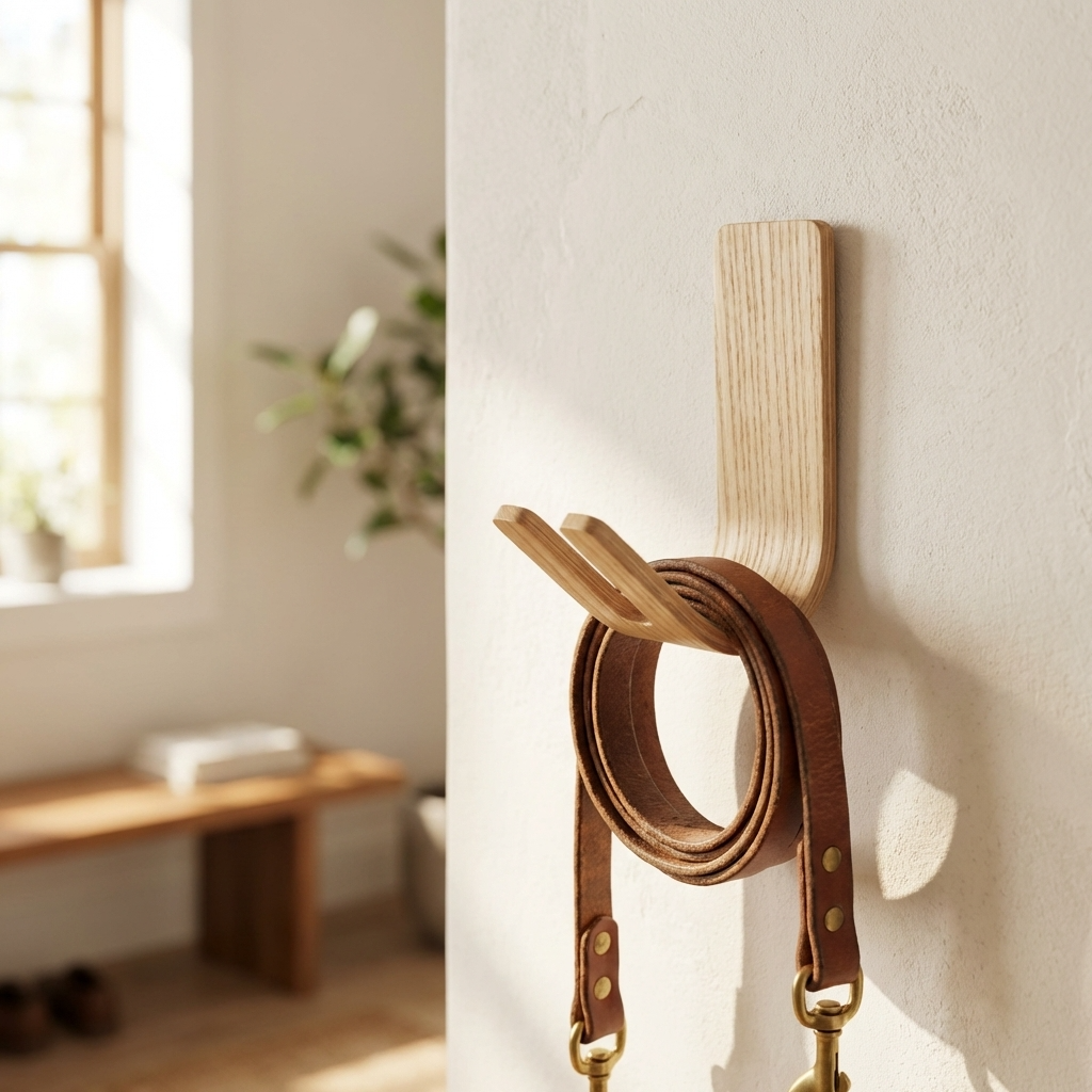 olid ash adhesive hook for hallway keys and dog leash organiser