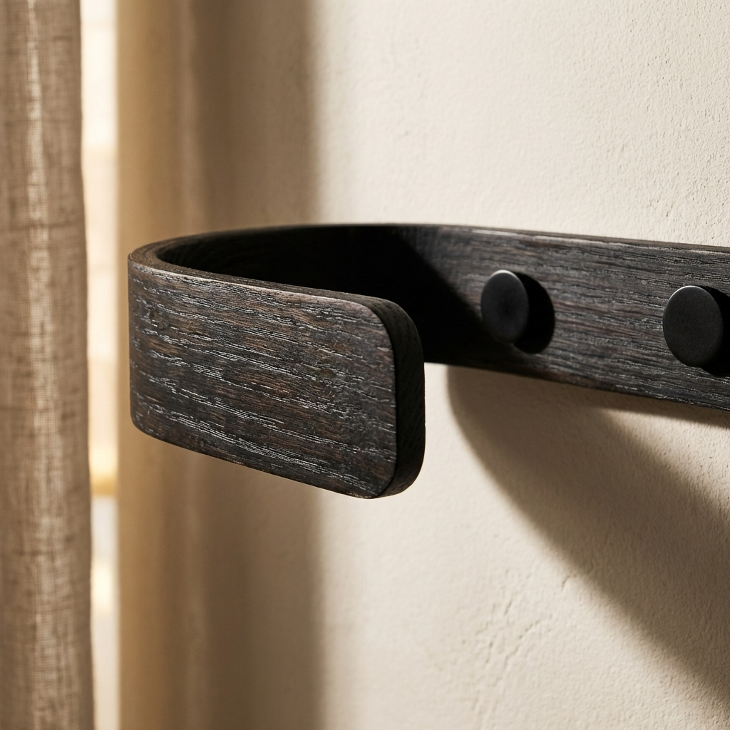 black oak curtain holdbacks minimalist style