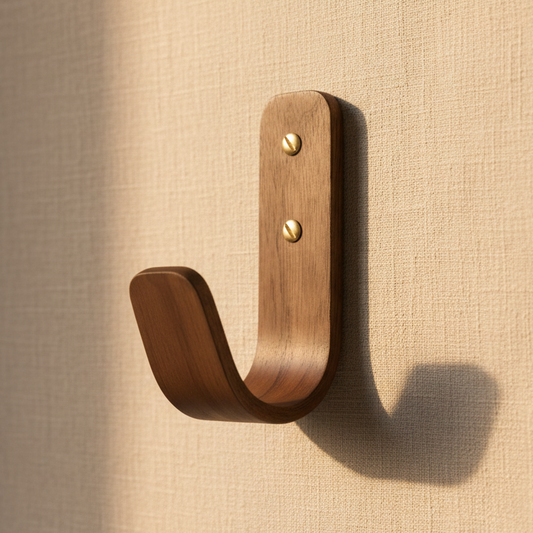 designer wooden walnut coat hook