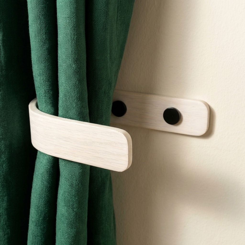 Designer White Curtain Holdbacks | Black | Pack of 2