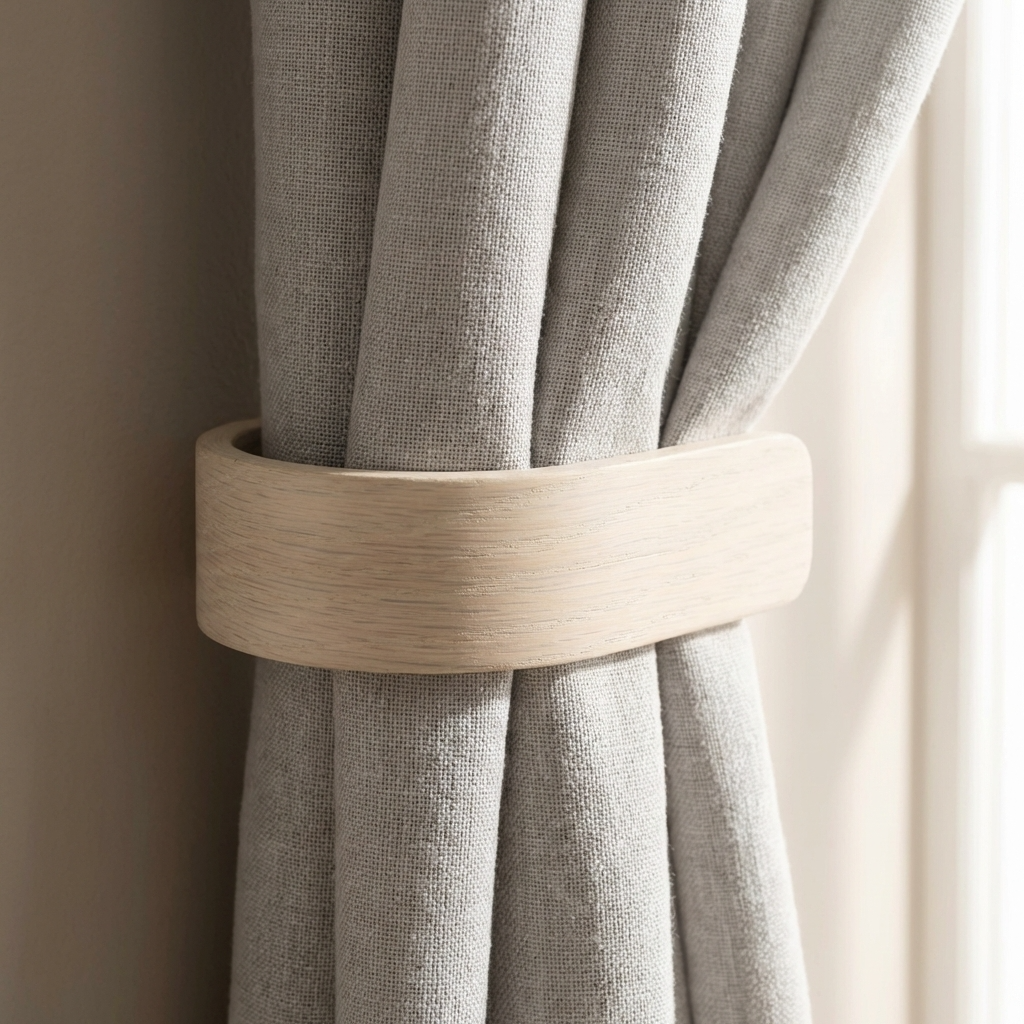 Designer White Curtain Holdbacks | Black | Pack of 2