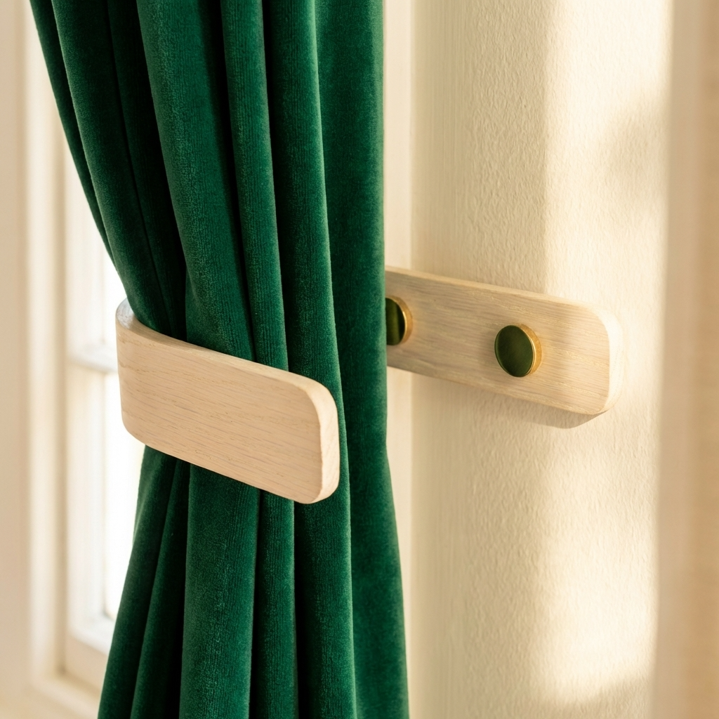 Designer White Curtain Holdbacks | Black | Pack of 2