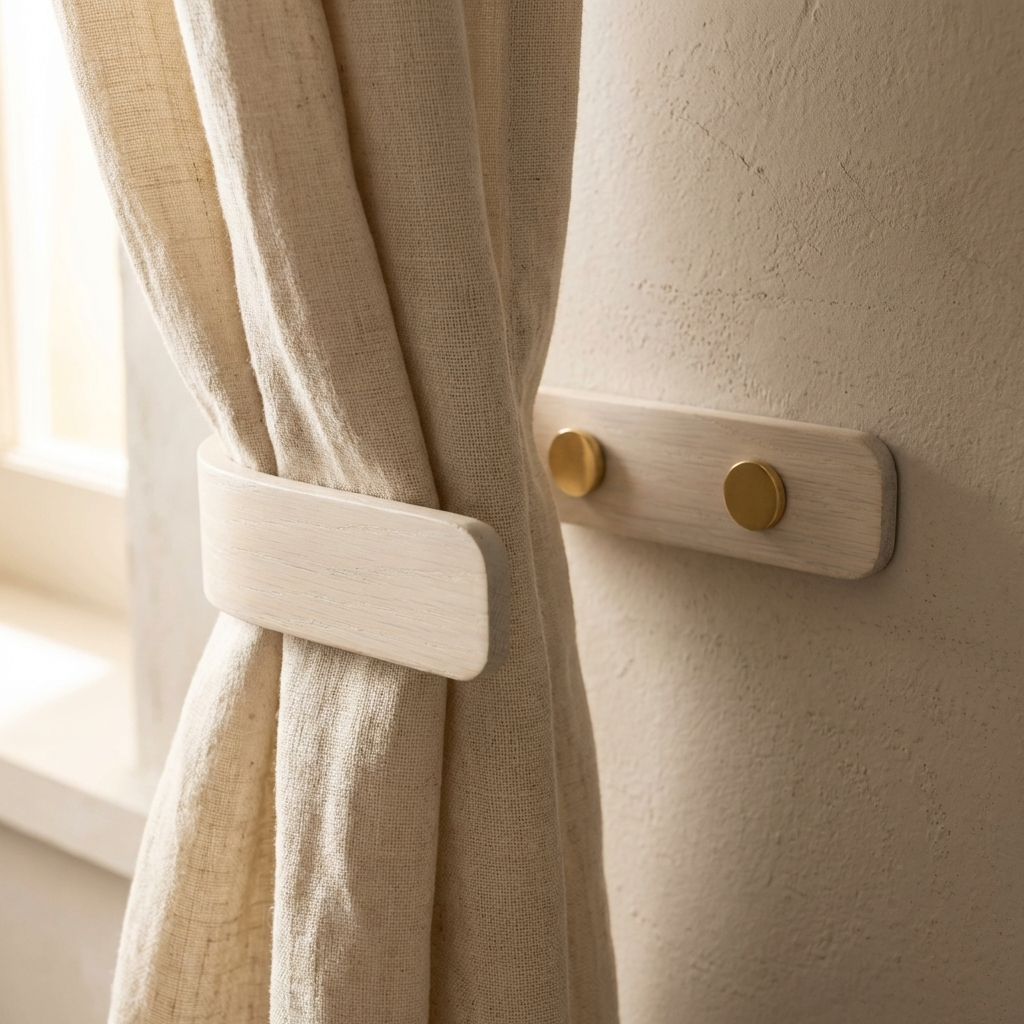 Designer White Curtain Holdbacks | Black | Pack of 2