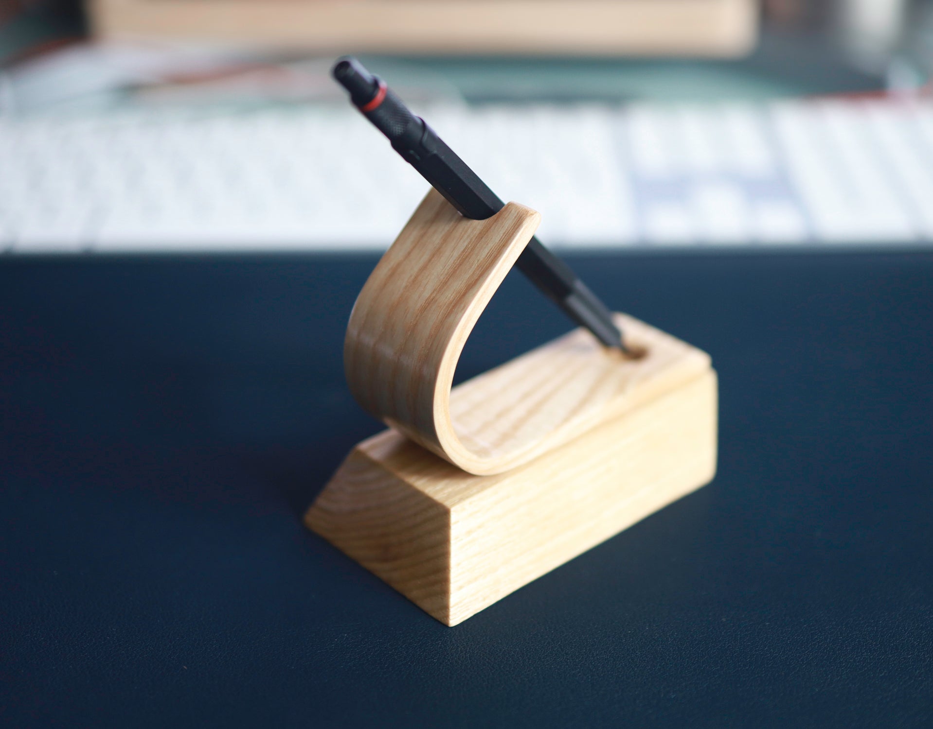 Handcrafted Ash Pen Holder | Premium Wooden Pen Display Stand