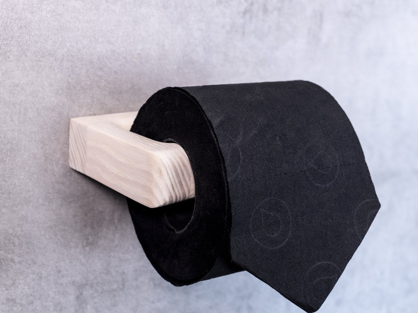 White toilet roll holder, handmade from solid oak by noir.design