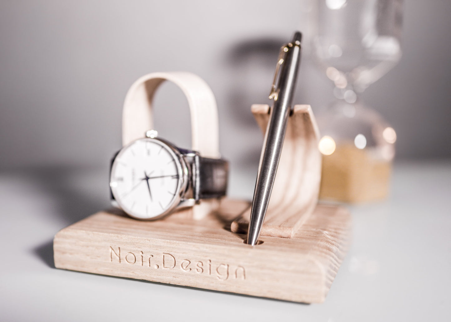 Watch and Pen Stand Display - Oak