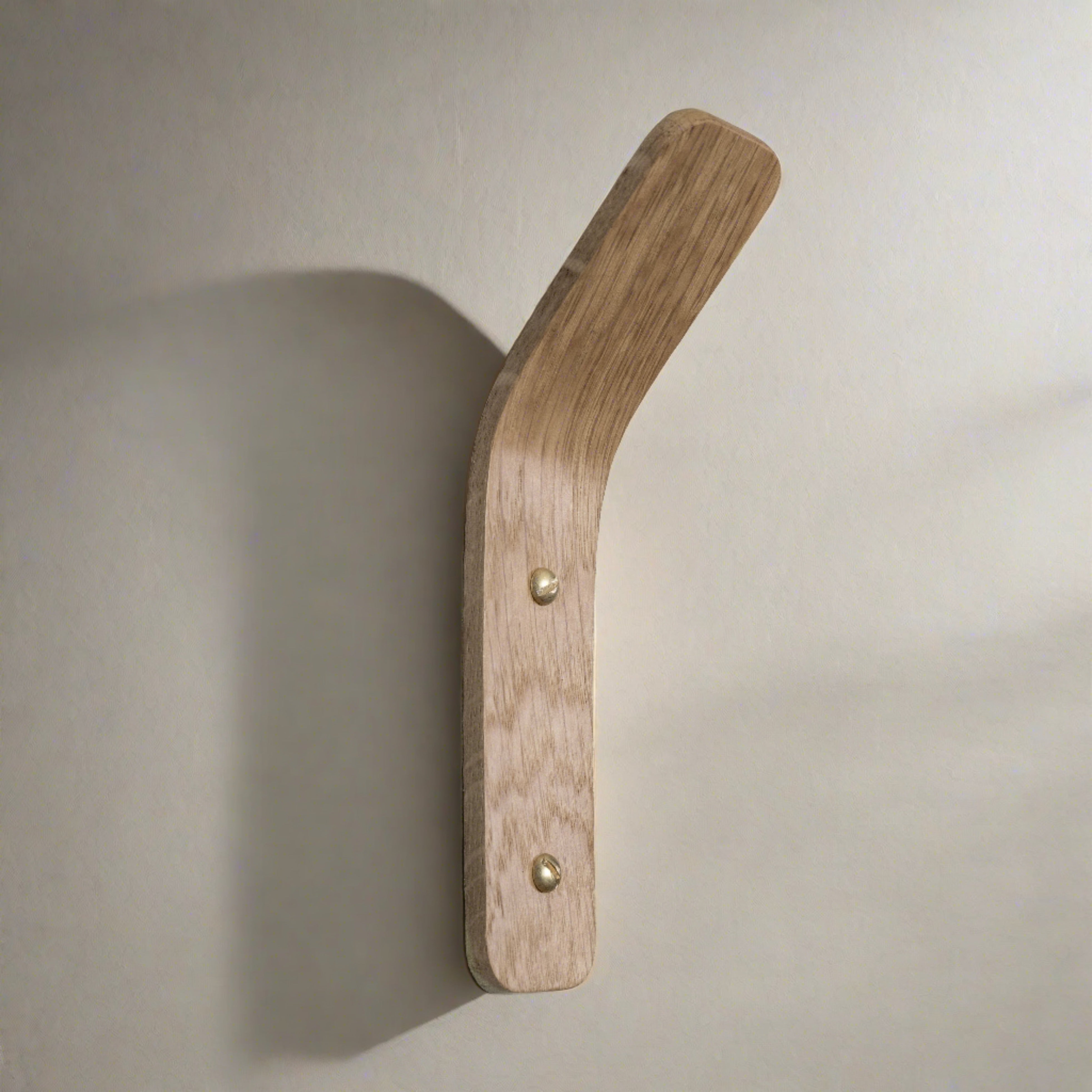 Oak Wall Hooks Tordu | Curved Scandinavian Coat Hooks | Heavy Duty 7kg | UK Made