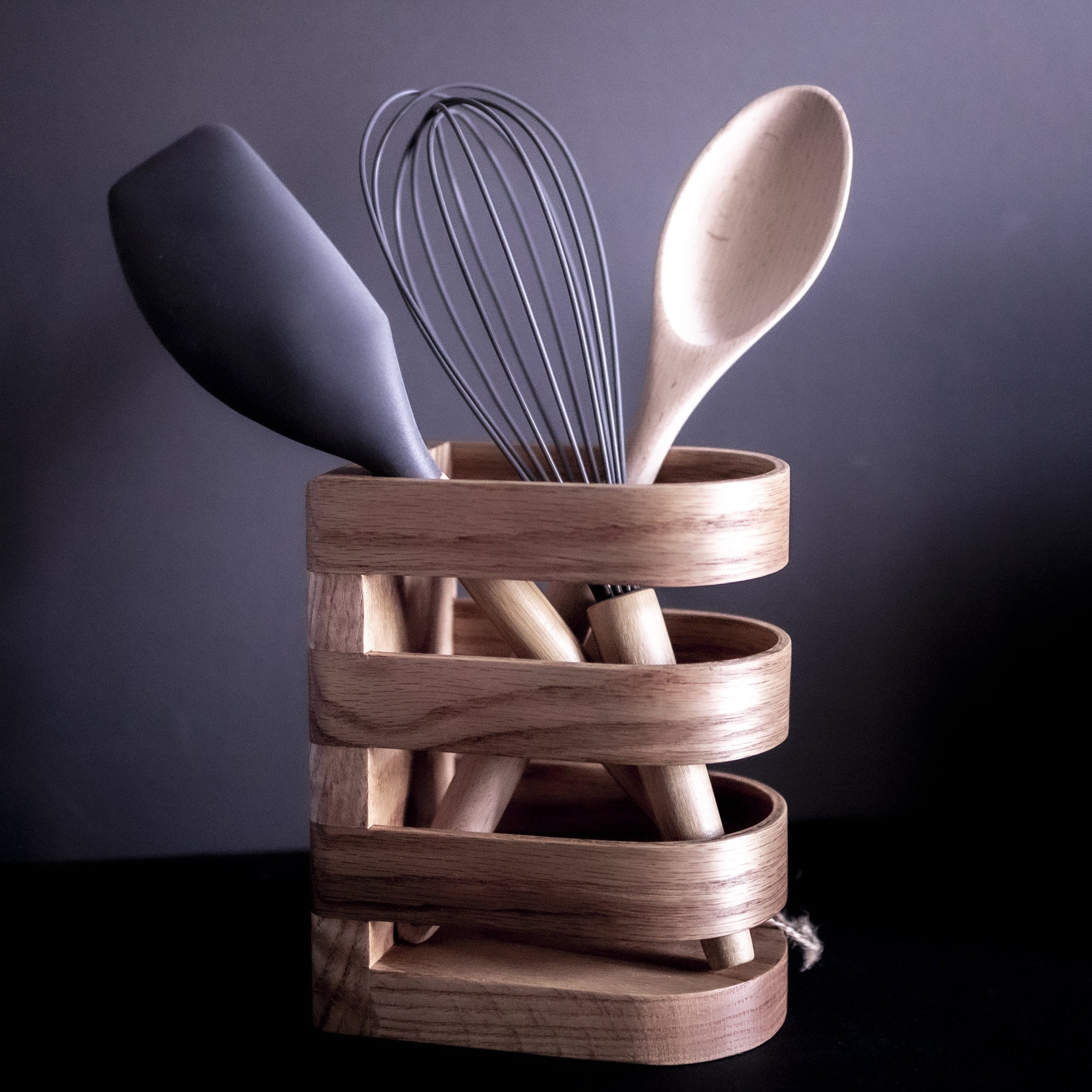 Kitchen Utensil Holder | Solid Oak | Lux