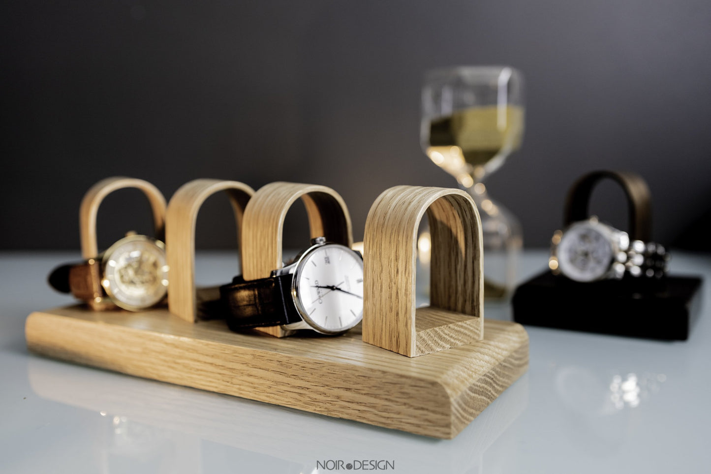 Luxury Walnut Quad Watch Stand Holder - Watch Display - NOIR.DESIGN