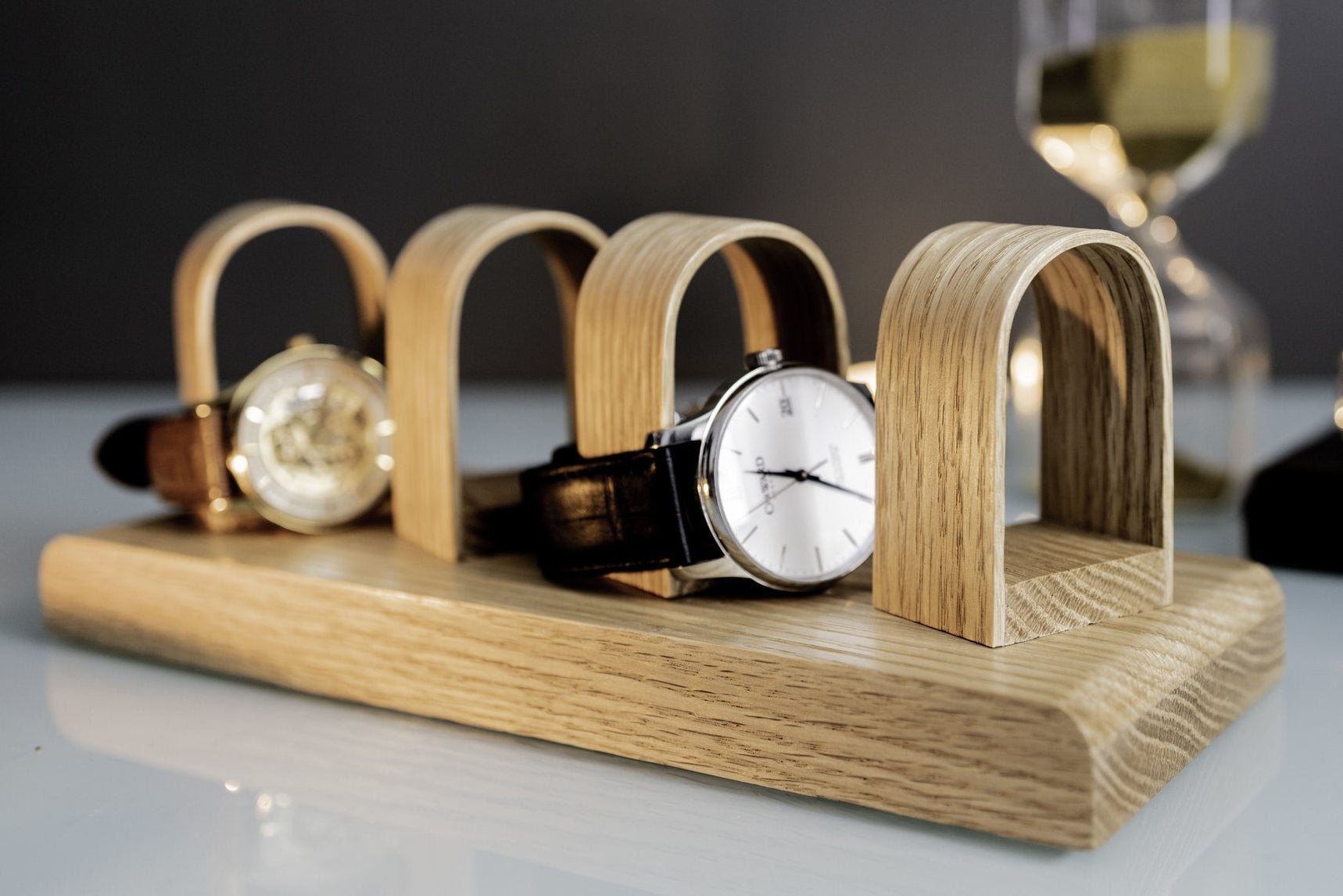 Luxury Walnut Quad Watch Stand Holder - Watch Display - NOIR.DESIGN