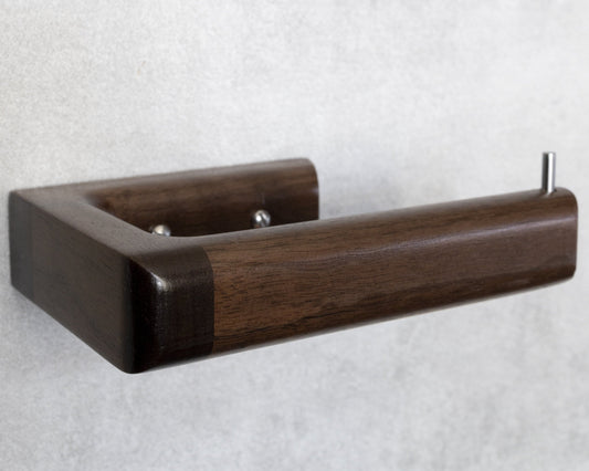 Walnut toilet paper holder